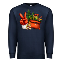 Navy christmas santa claus peace hand Premium Sweatshirt - Jasminsmagicworld