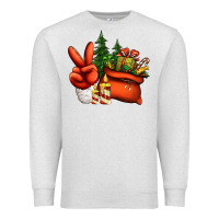 Oatmeal Heather christmas santa claus peace hand Premium Sweatshirt - Jasminsmagicworld