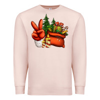 Pale Pink christmas santa claus peace hand Premium Sweatshirt - Jasminsmagicworld