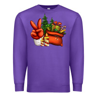 Purple christmas santa claus peace hand Premium Sweatshirt - Jasminsmagicworld