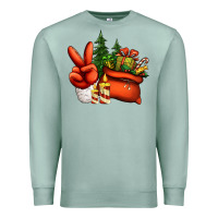 Seafoam christmas santa claus peace hand Premium Sweatshirt - Jasminsmagicworld