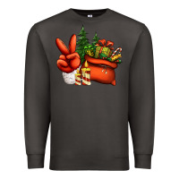 Smoke christmas santa claus peace hand Premium Sweatshirt - Jasminsmagicworld