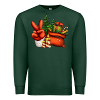 Sports Green christmas santa claus peace hand Premium Sweatshirt - Jasminsmagicworld
