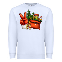 White christmas santa claus peace hand Premium Sweatshirt - Jasminsmagicworld