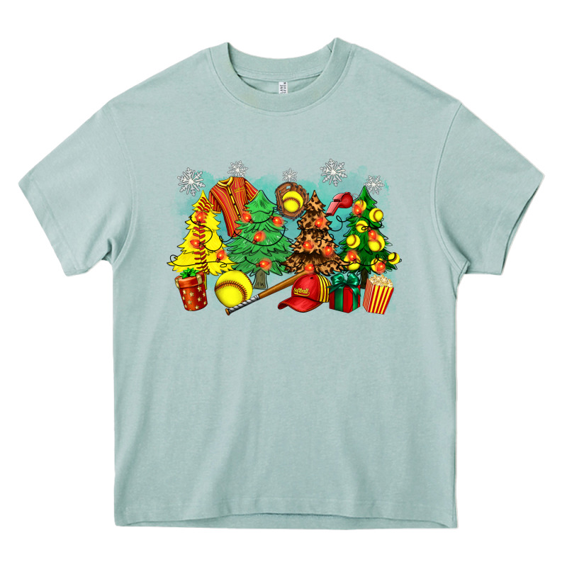 Christmas Trees With Softball Heavy Core Tee by Zillion Design Studio | Teevron