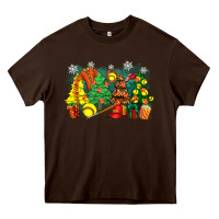 Chocolate Brown christmas trees with softball Heavy Core Tee - Zillion Design Studio