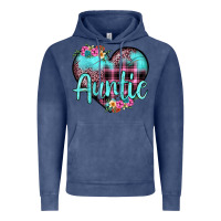 Vintage Denim auntie leopard turquoise heart Vintage Hoodie - JahusDesignShop