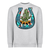 Heather Grey cactus horseshoe Heavyweight Sweatshirt - JahusDesignShop
