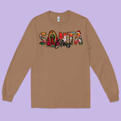 Santa Claus Lady Of Guadalupe Long Sleeve Tee Designed By Jasminsmagicworld