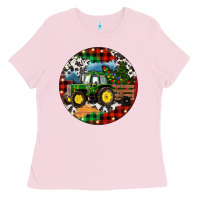 Christmas Farm Tractor Ladies Tee | Teevron