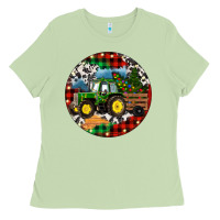 Matcha Christmas Farm Tractor Ladies Tee - RanaPortraitStore