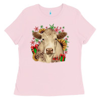 Bubblegum Pink christmas charolais Ladies Tee - JahusDesignShop