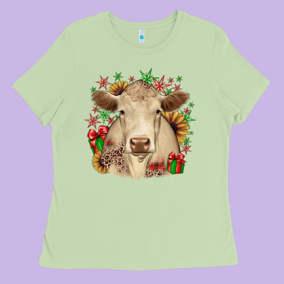 Christmas Charolais Ladies Tee Designed By Jahusdesignshop