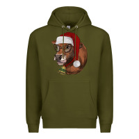 Army Green christmas glasses heifer Premium Hoodie - RanaPortraitStore