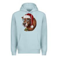 Blue Mist christmas glasses heifer Premium Hoodie - RanaPortraitStore