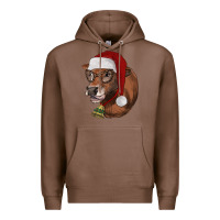 Chestnut christmas glasses heifer Premium Hoodie - RanaPortraitStore