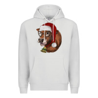 Dove Grey christmas glasses heifer Premium Hoodie - RanaPortraitStore