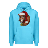 Ocean Blue christmas glasses heifer Premium Hoodie - RanaPortraitStore