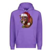 Purple christmas glasses heifer Premium Hoodie - RanaPortraitStore
