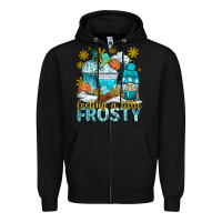 Black feeling a little frosty coffee cups Zipper Hoodie - NancyCooperArtShop