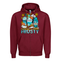 Burgundy feeling a little frosty coffee cups Zipper Hoodie - NancyCooperArtShop