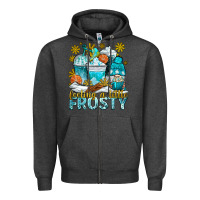 Charcoal Heather feeling a little frosty coffee cups Zipper Hoodie - NancyCooperArtShop