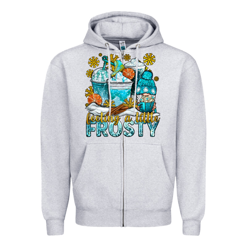 Feeling A Little Frosty Coffee Cups Zipper Hoodie by NancyCooperArtShop | Teevron