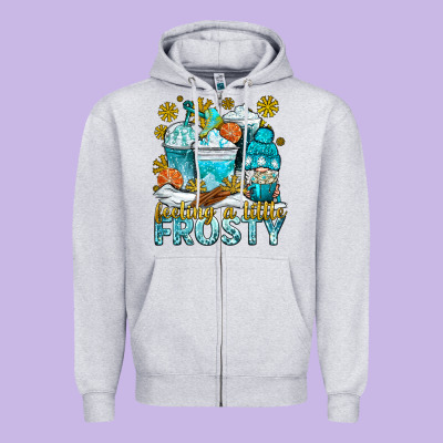 Feeling A Little Frosty Coffee Cups Zipper Hoodie Designed By Nancycooperartshop