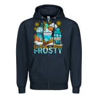 Navy feeling a little frosty coffee cups Zipper Hoodie - NancyCooperArtShop