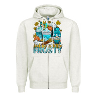 Oatmeal Heather feeling a little frosty coffee cups Zipper Hoodie - NancyCooperArtShop