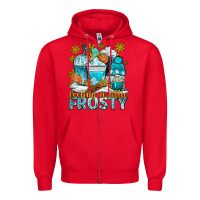 Red feeling a little frosty coffee cups Zipper Hoodie - NancyCooperArtShop