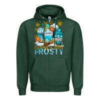 Sports Green feeling a little frosty coffee cups Zipper Hoodie - NancyCooperArtShop