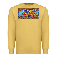 Antique Gold bison amerıcan flag  license plate template Premium Sweatshirt - BarkalooDesign