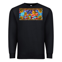 Black bison amerıcan flag  license plate template Premium Sweatshirt - BarkalooDesign