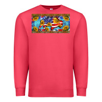 Cardinal bison amerıcan flag  license plate template Premium Sweatshirt - BarkalooDesign