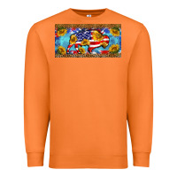 Carrot bison amerıcan flag  license plate template Premium Sweatshirt - BarkalooDesign