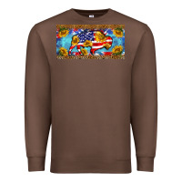 Chestnut bison amerıcan flag  license plate template Premium Sweatshirt - BarkalooDesign