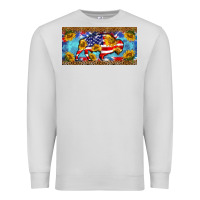 Dove Grey bison amerıcan flag  license plate template Premium Sweatshirt - BarkalooDesign
