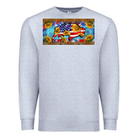 Heather Grey bison amerıcan flag  license plate template Premium Sweatshirt - BarkalooDesign