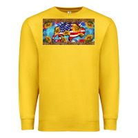 Lemon bison amerıcan flag  license plate template Premium Sweatshirt - BarkalooDesign