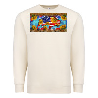 Sandshell bison amerıcan flag  license plate template Premium Sweatshirt - BarkalooDesign