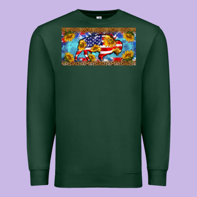 Bison Amerıcan Flag  License Plate Template Premium Sweatshirt Designed By Barkaloodesign