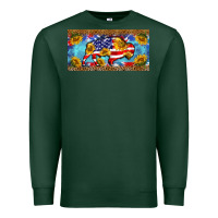Sports Green bison amerıcan flag  license plate template Premium Sweatshirt - BarkalooDesign