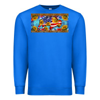 True Royal bison amerıcan flag  license plate template Premium Sweatshirt - BarkalooDesign
