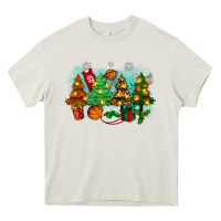 Cream christmas trees with basketball Heavy Core Tee - Zillion Design Studio