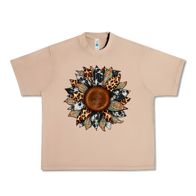 Cowhide Leopard Aztec Sunflower Urban Heavy Tee by Artiststas | Teevron