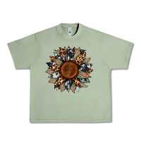 Oil Green cowhide leopard aztec sunflower Urban Heavy Tee - Artiststas