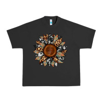 Pigment Black cowhide leopard aztec sunflower Urban Heavy Tee - Artiststas