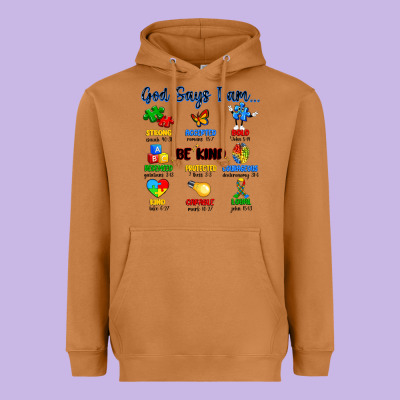 God Says I Am Autism Heavyweight Hoodie Designed By Artiststas