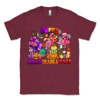 Burgundy Happy Hallo Thanks Mas Classic Tee - CowhideDigitalArt